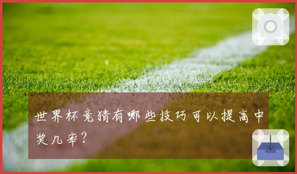 世界杯竞猜有哪些技巧可以提高中奖几率？